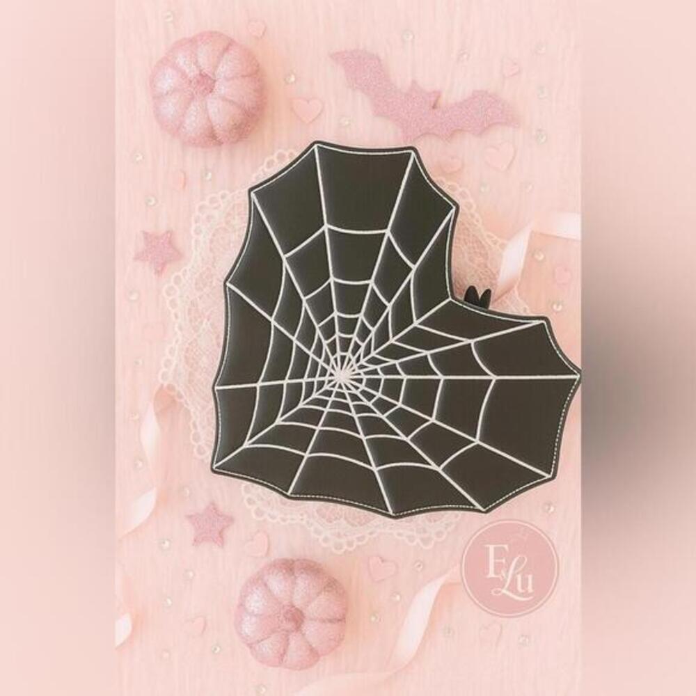 Mad Engine Spiderweb Heart Crossbody Bag Halloween Statement Purse NWT
